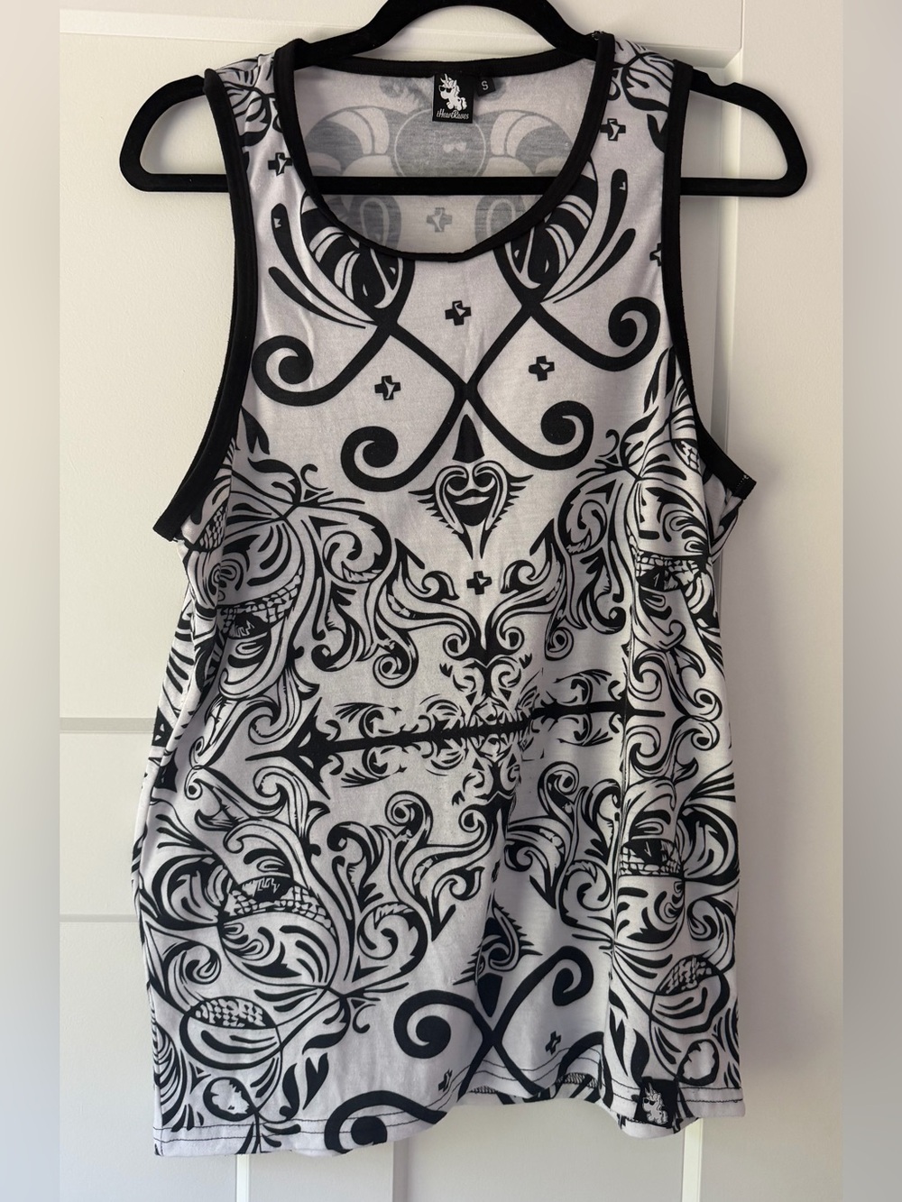 Men’s Black and white rave tank top!